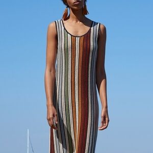 Ayni Dress Sumaq Crochet Knit Boho Hippie Beach Maxi Sz S